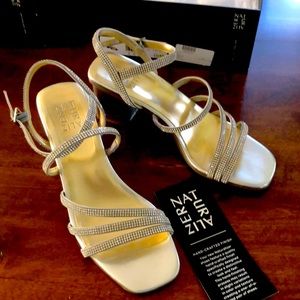 Silver Naturalizer dress sandal - size 10 with block heel.  Worn once.